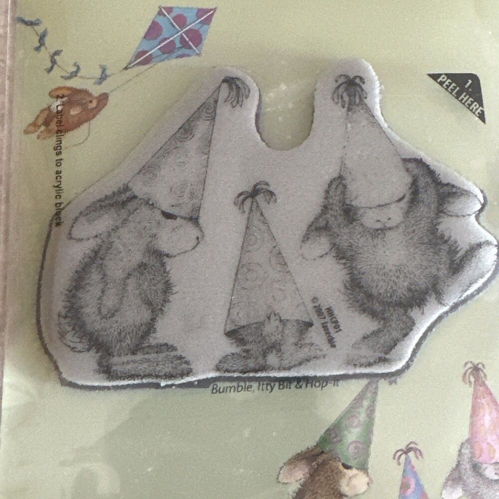 Stampendous STAMP House Mouse Cling Party Hats Birthday Happy Hopper Bunny